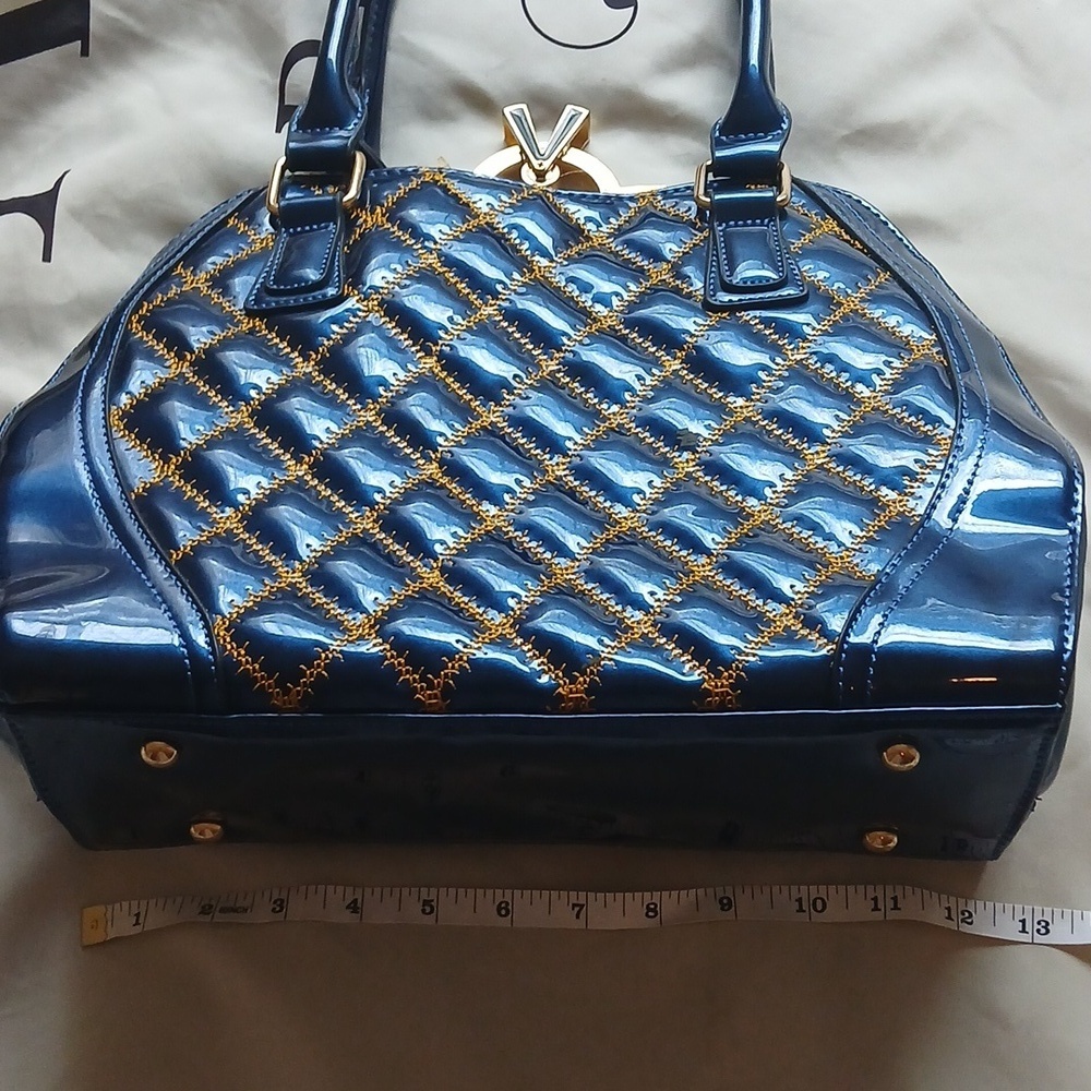 Elegant Blue and Gold Handbag - Picture 2 of 4